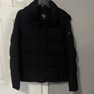 Calvin Klein Black Hooded Puffer Jacket